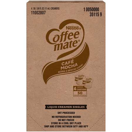 COFFEE MATE Coffee-Mate Cafe Mocha Single Serve Liquid Creamer .375 oz. Cup, PK200 10050000351159